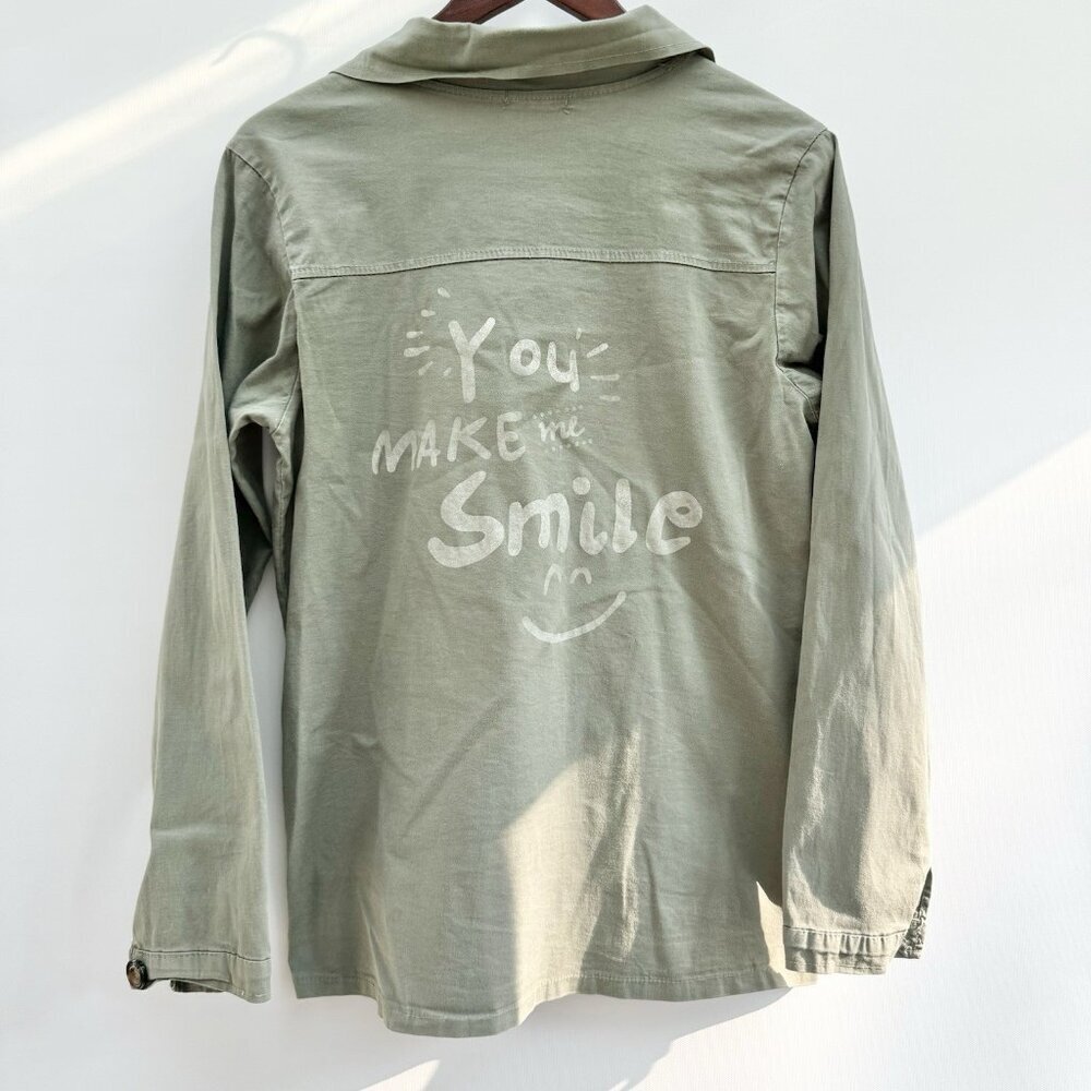 Made In Italy Army Shirt Quote You Make Me Smile Size XXL
